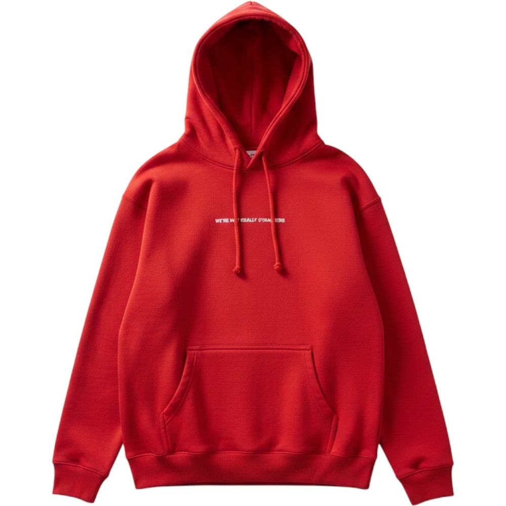 We're Not Really Strangers Red Graphic Hoodie Mens Pullover Sweatshirt
